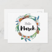 Postkarte Hello March (Vorne/Hinten)