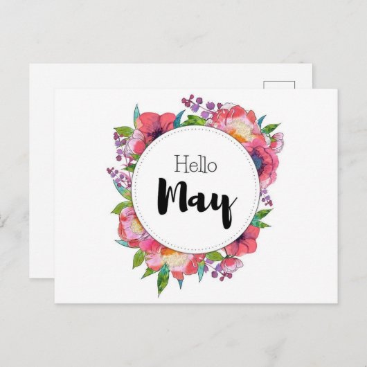 Postkarte Hello May (Vorne/Hinten)