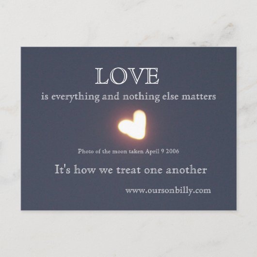 Postkarte Herzgeformter Mond. (Vorderseite)