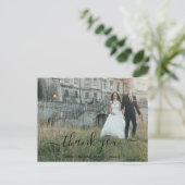 Postkarte Hochzeit danke + Foto der w (Stehend Vorderseite)