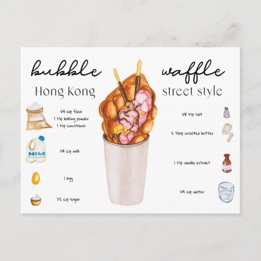 Postkarte - Hongkong Egg Waffle (Vorderseite)