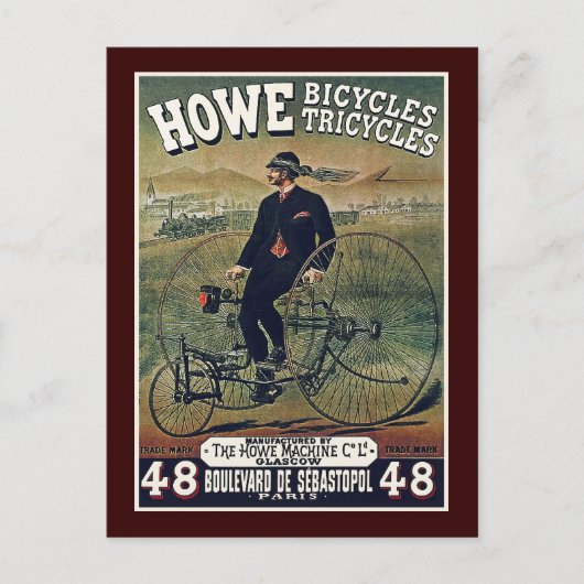 Postkarte: Howe Bicycles & Tricycle Postkarte (Vorderseite)