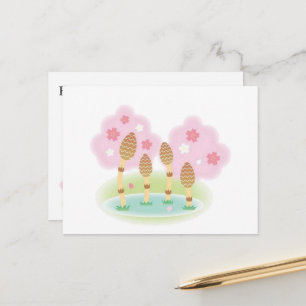 Postkarte Hübsche rosa Blumen Teich