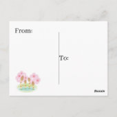 Postkarte Hübsche rosa Blumen Teich (Rückseite)