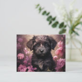 Postkarte Hundehaltende (Stehend Vorderseite)