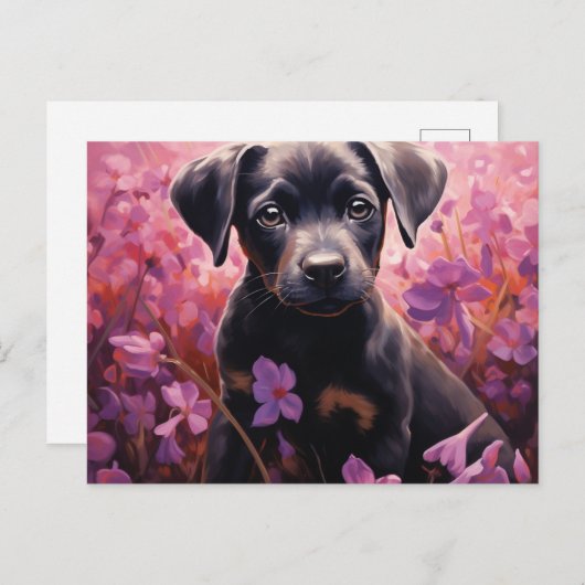 Postkarte Hundehaltige Blüte (Vorne/Hinten)