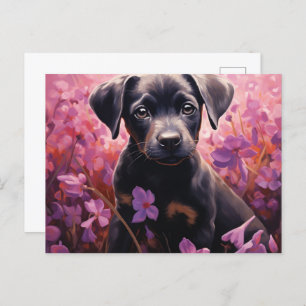 Postkarte Hundehaltige Blüte