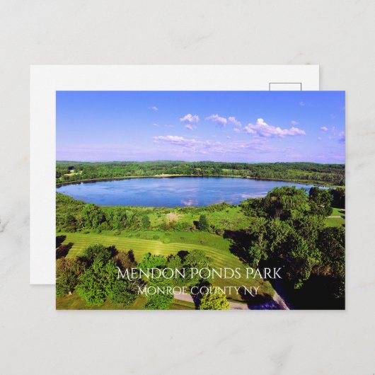 Postkarte: Hundert Acre Pond in Mendon Postkarte (Vorne/Hinten)