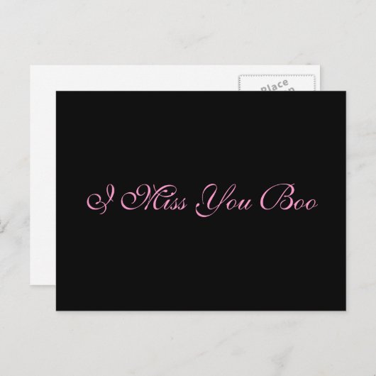 Postkarte "I Miss You Boo" (Vorne/Hinten)