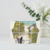 POSTKARTE ICH DENKE AN DICH Katzen und Ozean  (Stehend Vorderseite)