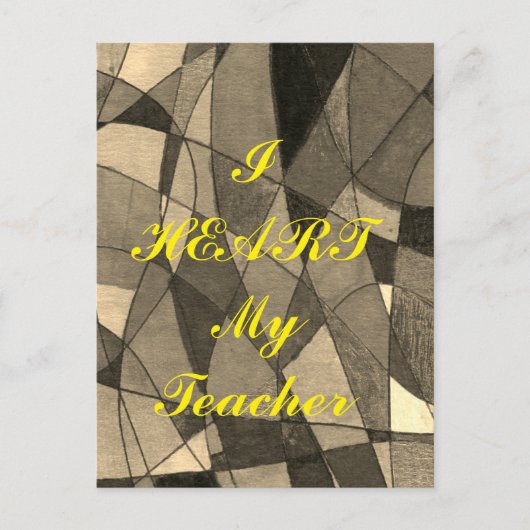 Postkarte "Ich höre meinen Lehrer" (Vorderseite)