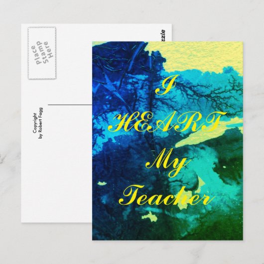Postkarte "Ich höre meinen Lehrer" (Vorne/Hinten)