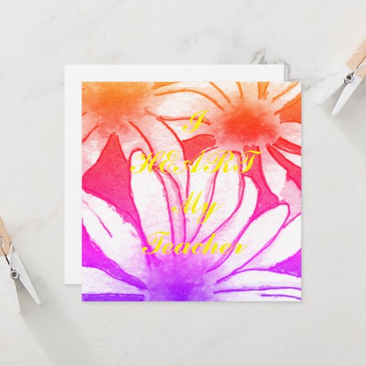 Postkarte "Ich höre meinen Lehrer" (Vorderseite/Rückseite Beispiel)