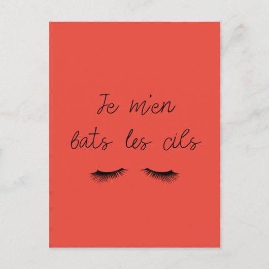 Postkarte. Ich kämpfe gegen die Wimpern Postkarte (Vorderseite)