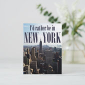 Postkarte "Ich wäre lieber in New York" (Stehend Vorderseite)
