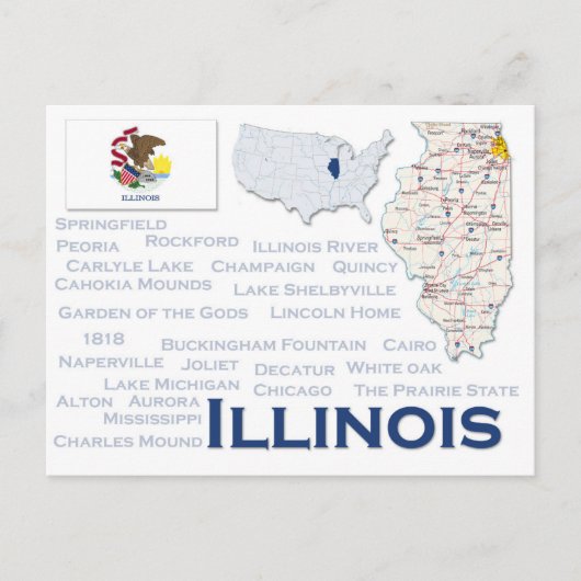 Postkarte "Illinois" (Vorderseite)