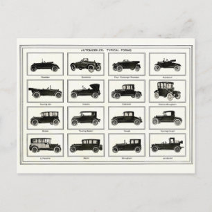 Postkarte - Illustration alter Automobile