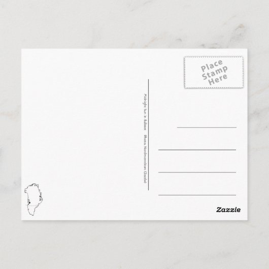 Postkarte Ilulissat Mitternachtssonne (Rückseite)