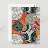 Postkarte im japanischen Stil mit Kugeln und Wirbe (Vorne/Hinten)