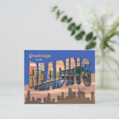 Postkarte im Retro-Stil Reading (Stehend Vorderseite)