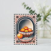 Postkarte im Stil der Briefmarke, Obst, Postüberga (Stehend Vorderseite)