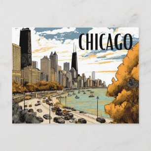 Postkarte im Vintage-Stil Chicago