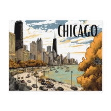 Postkarte im Vintage-Stil Chicago