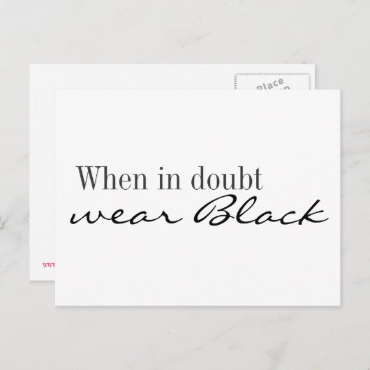 Postkarte - Im Zweifelsfall schwarz tragen (Vorne/Hinten)
