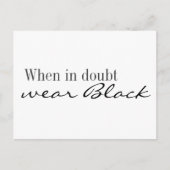 Postkarte - Im Zweifelsfall schwarz tragen (Vorderseite)