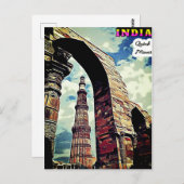 Postkarte (* Indien 🇮 🇳 Kutub Minar (Vorne/Hinten)