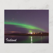 Postkarte Island — Nordlichter / Aurora (Vorderseite)