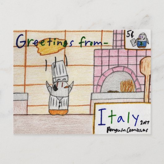 Postkarte ‚Italien‘ (Vorderseite)