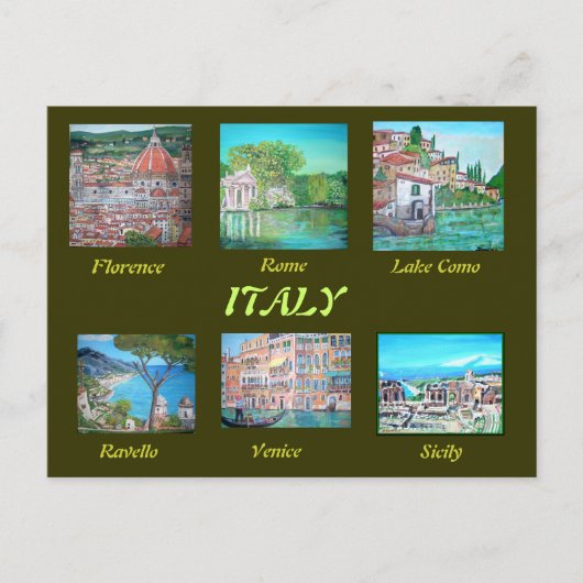 Postkarte Italiens (Vorderseite)