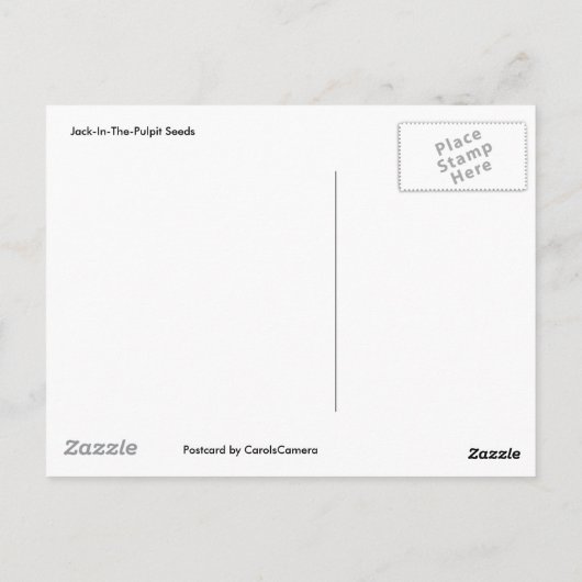 Postkarte Jack-in-the-Pulpit-Saatgut (Rückseite)