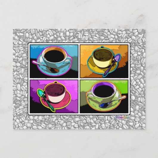 Postkarte - Java Addicdictions Pop Art (Vorderseite)