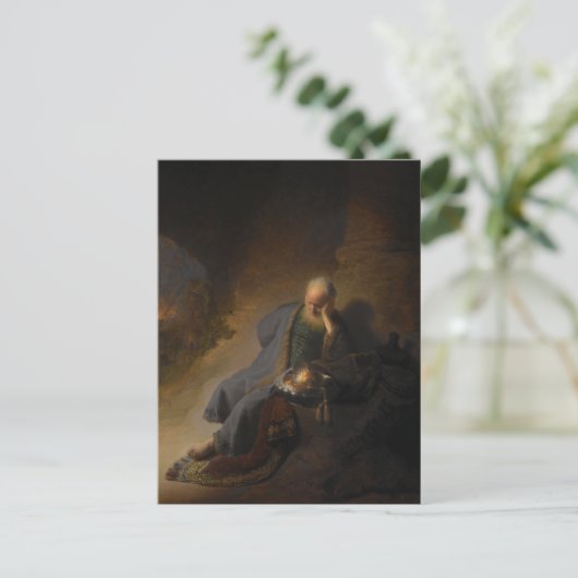 Postkarte Jeremiah Jerusalem Rembrandt (Stehend Vorderseite)