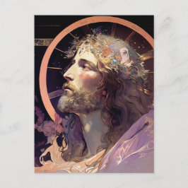 Postkarte Jesus AI: Glass Art