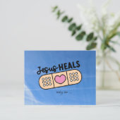 Postkarte Jesus heilt auch heute - Jesus heals ... (Stehend Vorderseite)