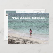Postkarte/JOGGEN DER FRAU AM STRAND/ABACO-INSELN Postkarte (Vorne/Hinten)