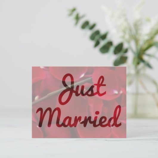 Postkarte "Just Married" (Stehend Vorderseite)