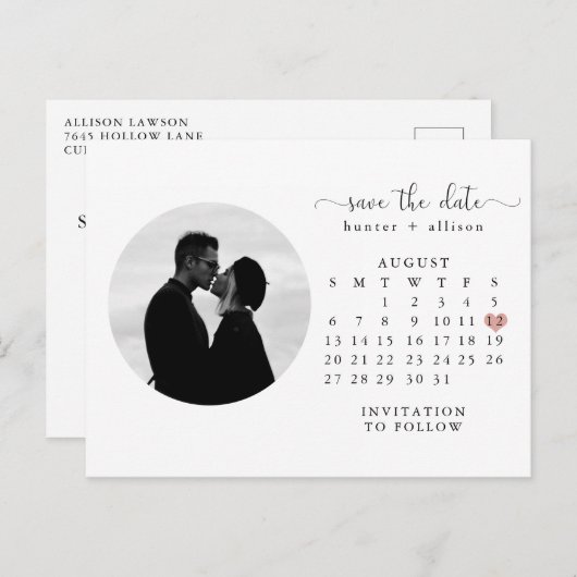 Postkarte | Kalender Save the Date (Vorne/Hinten)