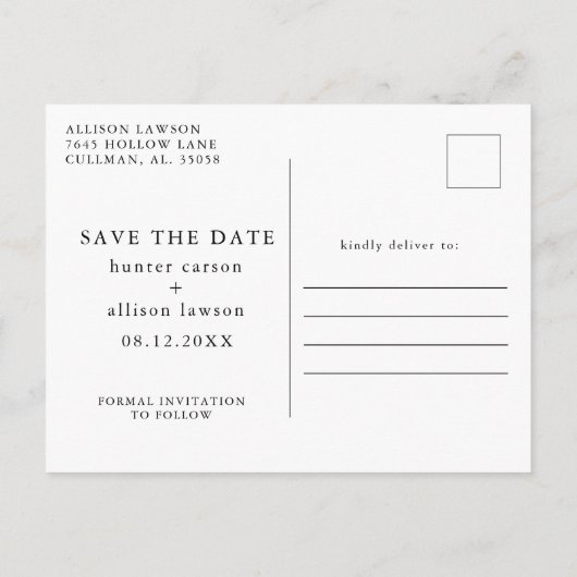 Postkarte | Kalender Save the Date (Rückseite)