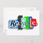 Postkarte: Karte: "GERECYCELT" Postkarte (Vorne/Hinten)