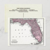Postkarte: Karte von Florida, 1921 (Vorne/Hinten)