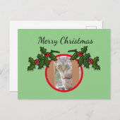 Postkarte - Katze und Weihnachten Gruß (Vorne/Hinten)