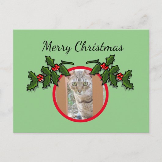 Postkarte - Katze und Weihnachten Gruß (Vorderseite)