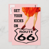 Postkarte: KICKS AUF DER ROUTE 66 Retro Style Postkarte (Vorne/Hinten)