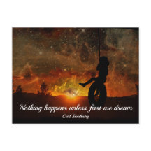 Postkarte "Kind in Reifenschwung"