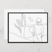 Postkarte - Kind und Blasen (Vorne/Hinten)