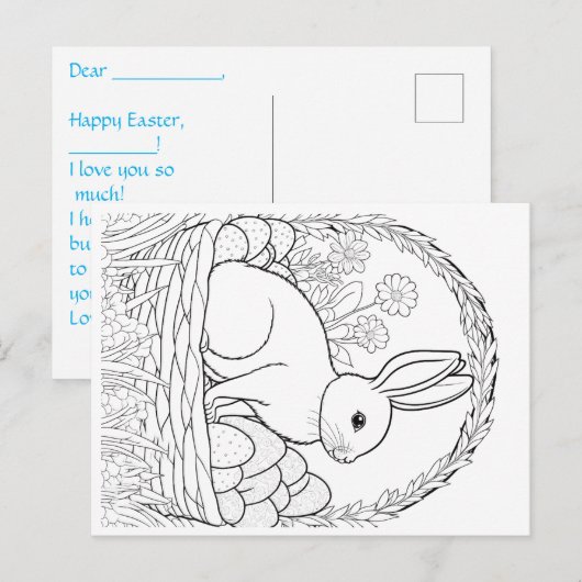 Postkarte "Kinderherd" mit sonniger Vorderseite (Vorne/Hinten)